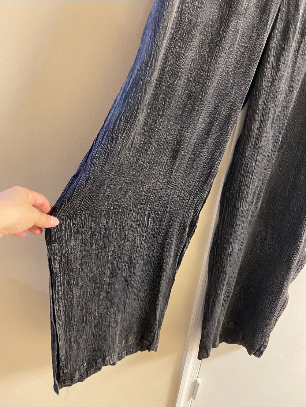 Soft Surroundings Heather Black Wide-Leg Pants 2X